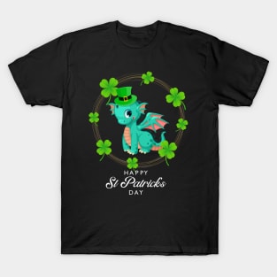 Happy St Patrick's Day Cool Dragon Irish Shamrock Gift T-Shirt